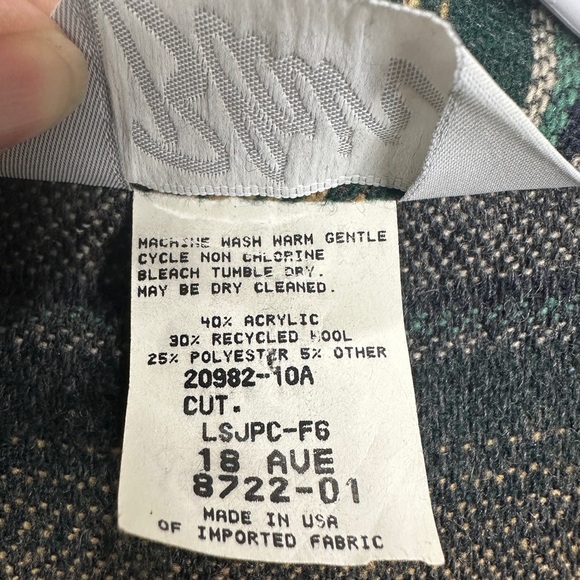 Blair green striped wool blend Aztec Western‎ Southwest blazer jacket sz 18 EUC - Picture 4 of 4